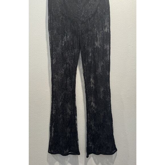 MAJORELLE Size Medium Sheer Black Lace Pants With Brief Goth Punk Boho Festival - Picture 3 of 11